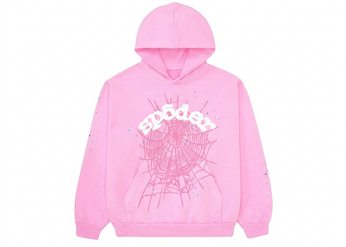 Sp5der OG Web Hoodie Pink