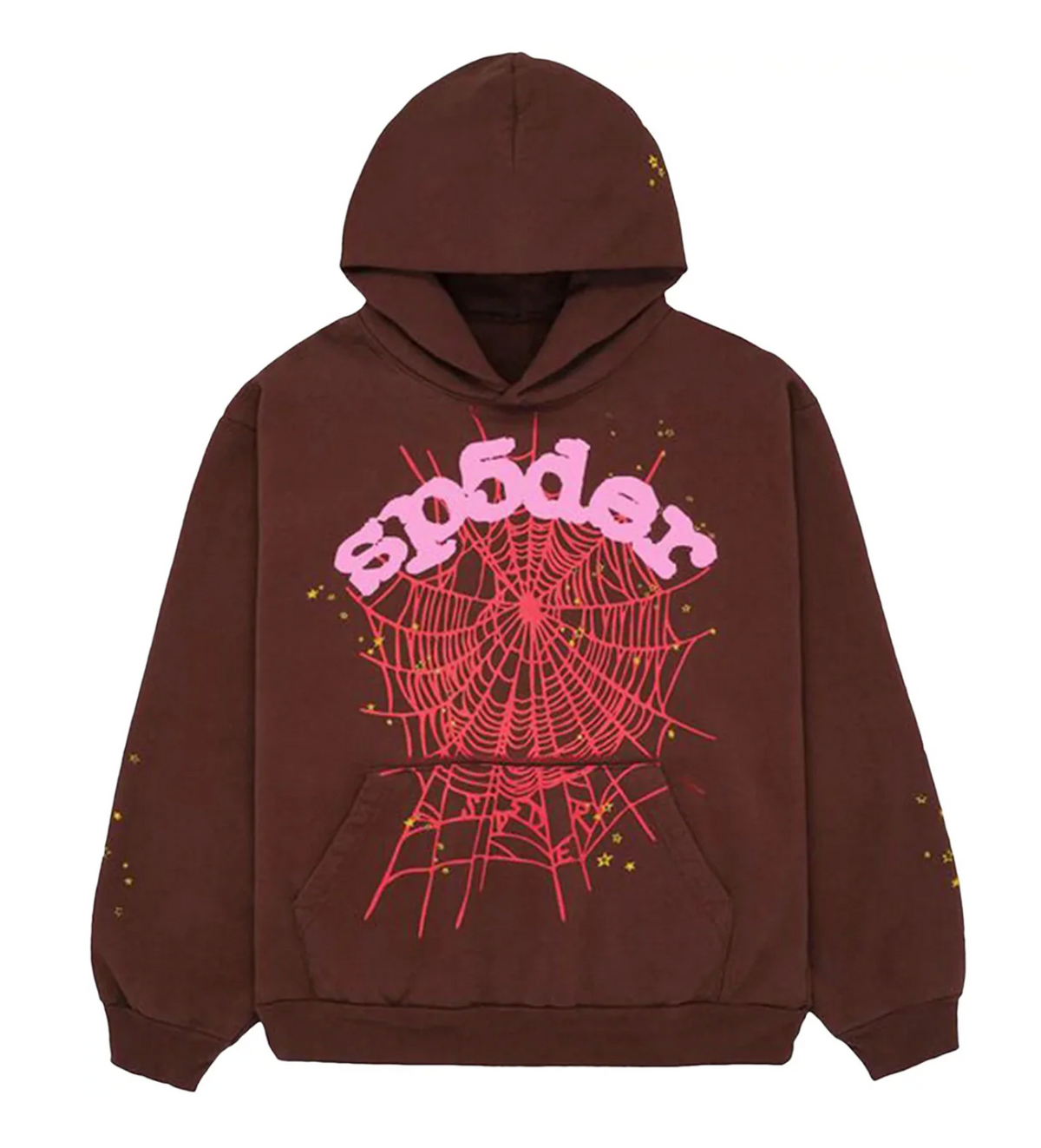 Sp5der Web Logo Hoodie Brown