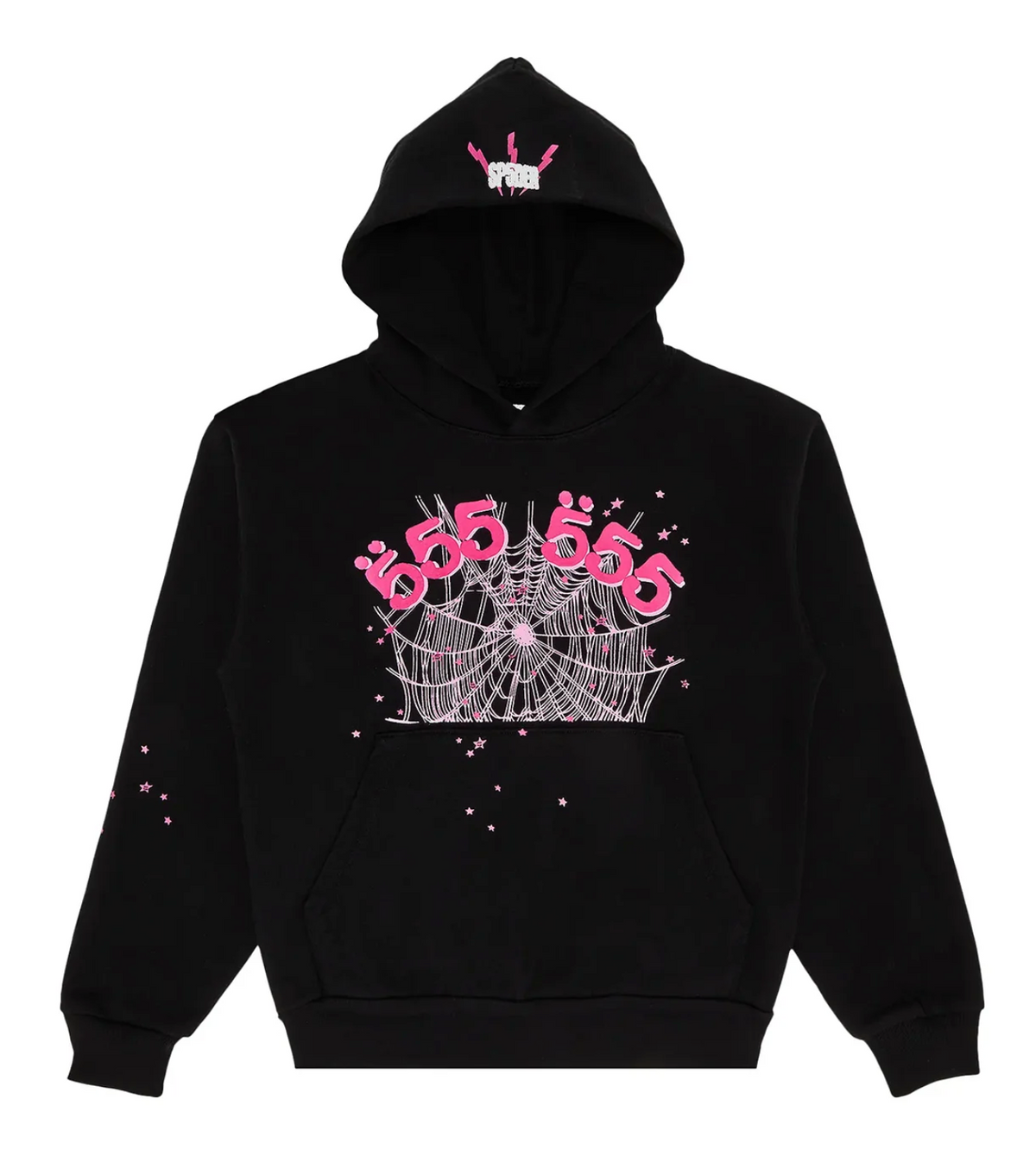Sp5der Angel Number Hoodie Black